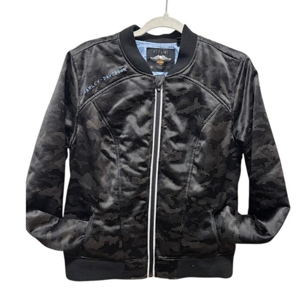 Harley Davidson Motorcycle Biker Pixel Camo Reflective Jacket Women’s Large